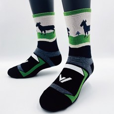 WOAWOA 極致速乾美麗諾羊毛登山襪 高筒 防縮 加厚 保暖, 1個, 台灣山羌,M(22-24.5cm)