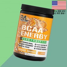 EVLution 뉴트리션 BCAA 아미노산 BACC 에너지 플러스 전해 일렉트로라이트 오렌지 망고 11.7온스 333g EVL Energy Plus Electrolytes Or