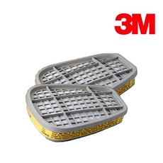 필터 묶음 3M 6003K 통 2개 방독 방진 정화 18931EA 1(PC), 색상
