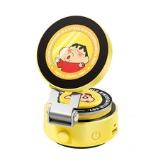 可愛蠟筆小新車載無線充電手機支架，車用手機支架，無線充電，安全導航, 黃色, Q16 pro電動吸盤磁吸手機支架