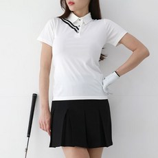 [순이야] J.여성 골프 빅사이즈 사선 두줄 반팔 카라티