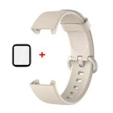샤오미 미 워치 라이트용 소프트 실리콘 스트랩 포코 교체 레드미 2 시계줄용 스크린 보호대 포함, 02 Redmi Watch, 27 Lvory-Pmma