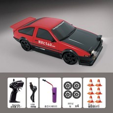 미니드리프트rc카 무선조종자동차 이니셜D 미니카 원격 4륜 구동 레이싱, 7 레드(2색/조명추가)