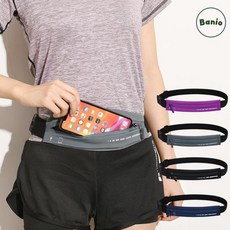 바니오 스포츠 달리기 러닝 벨트 스마트폰 힙색 가방, 퍼플, 1개