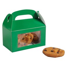 Fun Expess 15.2 x 17.8cm(6 x 7인치) 그린 인쇄 용지 간식 상자 디스플레이 창 포함 - 12피스, Fun Expess 15.2 x 17.8cm(6 x 7