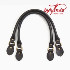 바이핸즈 고급 민무늬 토트 가죽가방끈, 브라운 1쌍, 1개
