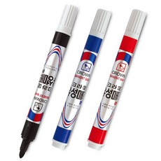 크라운 유성매직 검정 둥근닙, 검정색