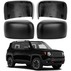 LOIYLLEN 지프 레니게이드 2015 2016 2017 2018 2019용 드라이버 사이드 미러 커버 교체품 - 왼쪽 커버 램프 없는 백미러 캡 액세서리 질감146088, Driver and Passenger Side (Lef, 질감이 있는 램프 없음