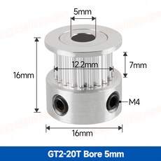 1510개 GT2 20T16T 풀리 보어 5mm6mm8mm 타이밍 알루미늄 풀리 GT2-6mm 오픈 타이밍 벨트용 3D 프린터용, 14)5PCS, Style A