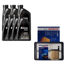 제네시스GV70 2.5 터보 킥스 PAO 5W30 7L 엔진오일 필터 세트 0379-3041, 7ml, 1개