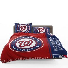 MLB 워싱턴 내셔널스 이불 배게 커버 세트 - 싱글 더블 사이즈 Washington Nationals, 포함