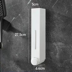 다용도 욕실 디스펜서 1구 화이트 물비누 샴푸 디스펜서 무타공 접착식, 화이트 1구, 1개