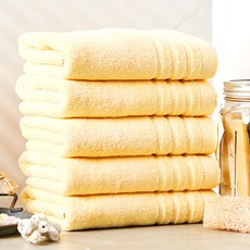 소프트터치 라인보더 호텔수건 150g 30수 면사, 옐로우, 5개