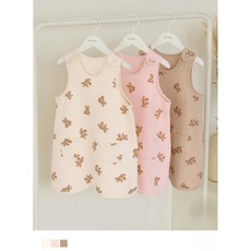 4층 모이모이깜피(유니프랜드) 하트베어수면조끼 다이야 퀼팅 삼중보온지 포근함 보온성 체온유지 배앓이방지 한겨울 체온유지에도움~