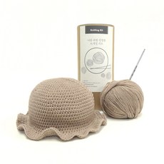 신생아 꽃잎 모자 - Knitting Kit, 오트, 1개