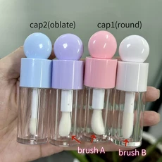 10/30/50개입 신제품 4ml/6ml 빈 플라스틱 립글로스 튜브 액체 오일 병 미니 샘플 메이크업 도구, 07 cap2 with brush B, 02 30pcs 6ml, 01 플라스틱