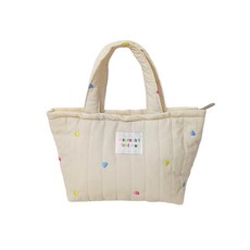 루톰 보온보냉 이유식 기저귀 가방 토트백 파우치 퀼팅백 누빔 패딩, 아이보리