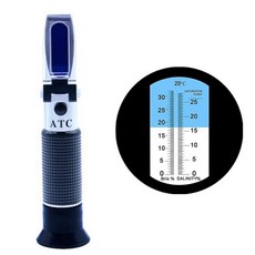 굴절계 Brix 설탕 휴대용 ATC 굴절계 0-28% 염분 0-32% 굴절기 염분 측정기 Brix 측정기 소금 설탕, WITHOUT BOX, [01] WITHOUT BOX