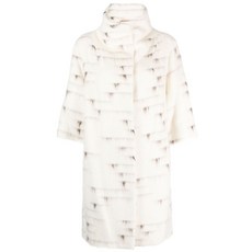 페세리코 자카드 패턴 싱글 브레스티드 코트