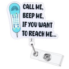 It Only Goes to Ten 재미있는 간호사 배지 릴 접이식 ID 카드 의료 홀더 악어 클립 포함 RN CNA ER ED 정신과 소아 통증 관리 종양학 1차 진료 NP, Beep Me, If You Want to Reach