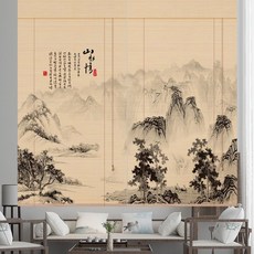 대나무커튼 파티션 복고 인테리어 접이식 블라인드 창문햇빛가리개 칸막이 원목 유슈