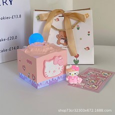臺灣出貨 女生生日禮物閨蜜實用hellokitty貓加濕器可愛氛圍燈送女朋友高級 YEHV, 禮袋款 KT貓加溼器-少女粉 送diy裝