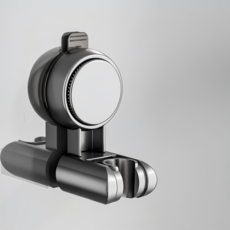 그로잉스타 무타공 흡착식 샤워기 거치대 홀더, 그레이