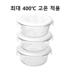 촉촉한 냉동밥 보관용기 내열유리 전자레인지용 420ml, 3개
