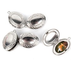 엔틱 스테인레스 사진 액자 목걸이 팬던트