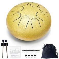 TUOKING 스틸 드럼 드럼 15.2CM(6인치) D 메이저 노트 레인 텅 8 휴대용, 6인치 8 노트, 실버