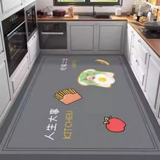 대형 규조토 발매트 싱크대 논슬립 주방매트 주방 40X60 신선한, 1개, G. 해피 돼지