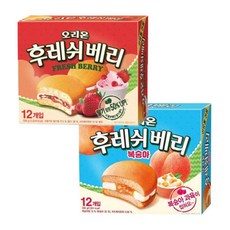 오리온 후레쉬베리 2종 (딸기+복숭아) 336g(12개입), 2세트, 336g