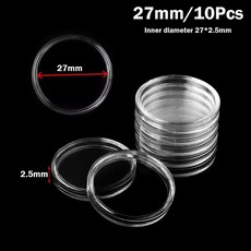 10PCS 투명 플라스틱 코닝 캡슐 아크릴 코인 케이스 홀더 보호기 스토리지 박스, 27mm
