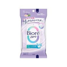 일본 Biore 비오레 제로 데오드란트 사라사라파우더 티슈 플로랄향 휴대용, 1개