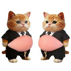 부기몰 말랑 뱃살 문콕방지 강아지 고양이 입체스티커, 4세트, 옵션7번 고양이