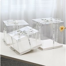 透明蛋糕盒 芭比蛋糕盒 蛋糕盒, 純白（透明蓋）4吋單層, 1個