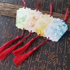 臺灣出貨 創意幼兒園許願卡吊樹卡心願卡懸掛件吊牌兒童開學祝福空白卡片紙, 夢幻花朵40張配紅絲帶+流蘇, 1個