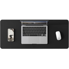 파우트 가죽 데스크 매트 논슬립 키보드 마우스 장패드, 1개, 데니시 블랙