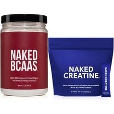 NAKED BCAAs Amino Acids Powder 500g (100 Servings) Creatine Stick Packs (30 Servings) – Unflavored