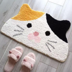 코코샵 고양이 욕실 발매트 미끄럼방지 주방 현관 매트, 삼색야웅이