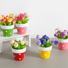 쁘디 홈데코 인테리어 조화화분 모음 꽃 장식 소품 카페 테이블 2, 01.로맨틱미니장미토분 11cmP-라이트퍼플, 1개