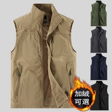 工裝馬甲背心 內刷毛背心外套 戶外攝影 釣魚背心 防風背心 無袖保暖背心外套 多口袋大尺碼休閒背心 多功能背心