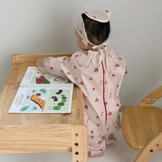 오보기 국산 아기 유아 전신 미술가운 방수가운 모래놀이 문센 촉감 오감놀이, 토마토