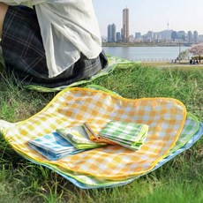 체크 패턴 일인용 피크닉매트 50x50cm, 레드