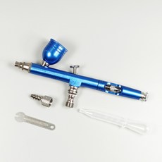 130模型噴筆氣泵套裝 新手上色噴漆噴槍 適用於牆繪彩繪、家具修補、蛋糕製作, 1個, 藍色