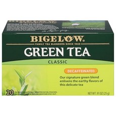빅엘로우 클래식 녹차 디카페인 20개 Bigelow Tea Classic Green Tea Decaffeinated 20 Total Tea Bags (Pack of 1), 1개