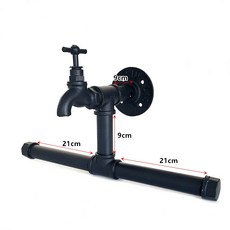 慶大鑫 工業風壁掛掛鉤 衣帽鉤 毛巾架, 規格:21cm-(黑色), 1個