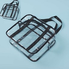 사땨 방수 투명 비치백 블랙 어린이집파우치 바캉스가방 해변코디