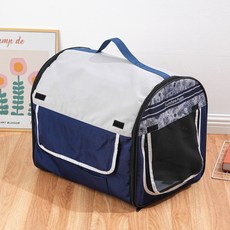 車載寵物窩 便攜折疊 封閉式 四季通用 寵物帳篷 外出狗籠, 藏青色,S46*36.5*40cm【建議10斤內, 1個