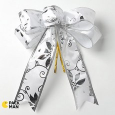 PM 더블 실버 리본 10개 21x27cm 리본장식품